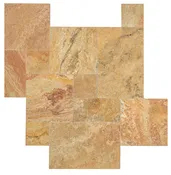 Antique Blend Tumbled French Pattern Travertine Pavers