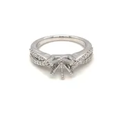 14KT White Gold Diamond Criss Cross Design Engagement Ring — Joe Marche By the Sea