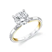 14K Two Tone 0.31ct. Round Solitaire Diamond Engagement Ring