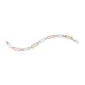 Silver Orange Enamel Paperclip Bracelet