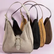 Buckle Faux Suede Bag