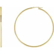 14K Hoop Earrings 2mm wide