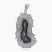 925 Silver Amethyst Slice Pendants