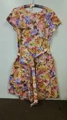 Earth Tone Floral Wrap Dress