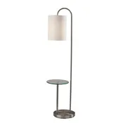 Adesso Amira Shelf Floor Lamp Brushed Steel (4062-22)