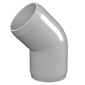 1-1/2 in. 45 Degree PVC Elbow Fitting, Furniture Grade - Gray