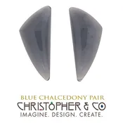 Blue Chalcedony Pair 6 ct — Custom Artisan Jewelry | Unique Gemstones | Christopher & Co.