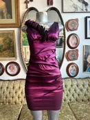 2000s City Triangles Magenta Metallic Bandage Bodycon Dress Size 5