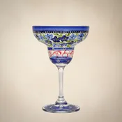 Barcelona Blue Flowers Margarita   Set of 2