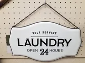 24 Hour Laundry Enamel Wall Decor by Ganz 161440 Discontinued