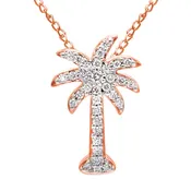 14K Gold Diamond Palm Tree Necklace (0.20 ct. tw.)