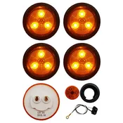 2" Amber/Amber Round Exterior LED Trailer Marker Lights