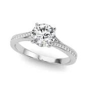 0.5 CT Round Diamond Engagement Ring in White Gold