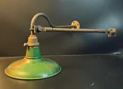 1940 14” Goodrich Porcelain Enamel Barn Goose Neck Industrial Light Fixture