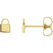 14K Petite Lock Stud Earrings