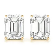 1 ctw Emerald Cut Lab Grown Certified Diamond Stud Earrings