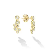 18K Gold Seven Diamond Linear Stud Earrings