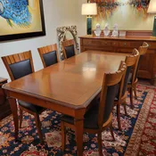 Annecy Directoire Dining Table - Cherry and Nut Wood