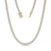 10ct Natural Diamond Tennis Necklace 14k Yellow Gold