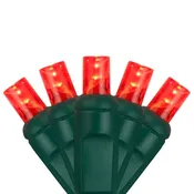 100 LED 5MM 6″ Spacing – Green Wire, Red