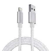 Powertek Premium Glitter 6ft USB-A to Lightning Charging Cable