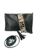 German Fuentes Leather Crossbody w/Tassel Flap (black)