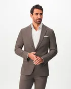 Athletic Fit Stretch Blazer - Ash Brown Crosshatch