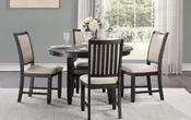 Asher 5-Piece Round Solid Wood Dining Set with Storage Shelf