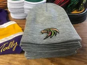 Beanie (Grey) with a Hawk embroidered twill crest / logo $29