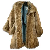 Zadig & Voltaire Shaggy Faux Fur Statement Coat Tan/Brown