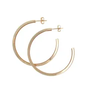 Gold-Filled 3/4 Open Flat Sides Open Channel Hoop Post Earrings 42mm H x 42mm W