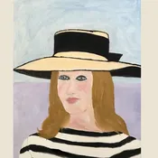 Alice in Wonderland in Striped Shirt and Straw Hat. — julieparker.com