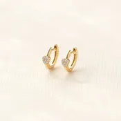 Heart Crystal Huggie Hoop Earrings