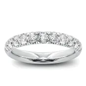 French Cut 3.2mm Wedding Band- Diamonds 1/2 Way