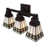 20"W Diamond Band Mission 3 LT Vanity Light