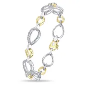 14KT Two-Tone Diamond Link Bracelet