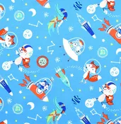 91180301r Camelot Out is the World - Playground Blue- Glow cotton fabric