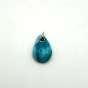 Larimar Pendant with 14k Gold Setting - Elegant Jewelry — Everett Designs