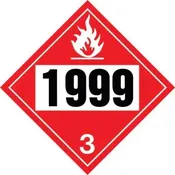 10.75" Class 3 DOT Placard Decal- UN 1999 Liquid Tars & Road Asphalt Oils