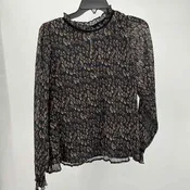 209 wst 38 NEW YORK Size S Brown/black Crinkle Long Sleeve Top