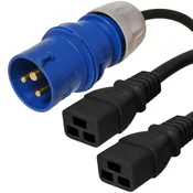 332P6 to 2 x C19 Splitter Power Cords
