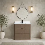 Aria 36" Bathroom Vanity in Smoked Oak