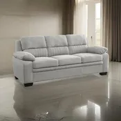 80 Inch Sofa, Gray Polyester, Soft Foam Cushioned, Solid Wood Frame