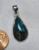 Blue Peruvian Opal Pear Pendant
