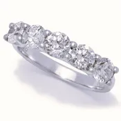 14K White Gold 2.00ctw Diamond 5-Stone Ring