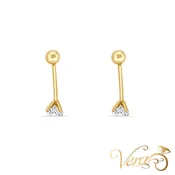 10K Yellow Gold Belly Button Piercing with CZ