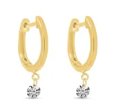 14KY .30 CTTW DASHING DIAMOND HUGGIE HOOP EARRINGS