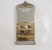 Grand French Rococo Style Mirror With Intricate Detailing