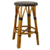 Black and Cream Mediterranean Bistro Stool (26" h) (L)
