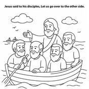 Jesus Calms the Storm – Interactive Coloring Craft Card - 12 per pack